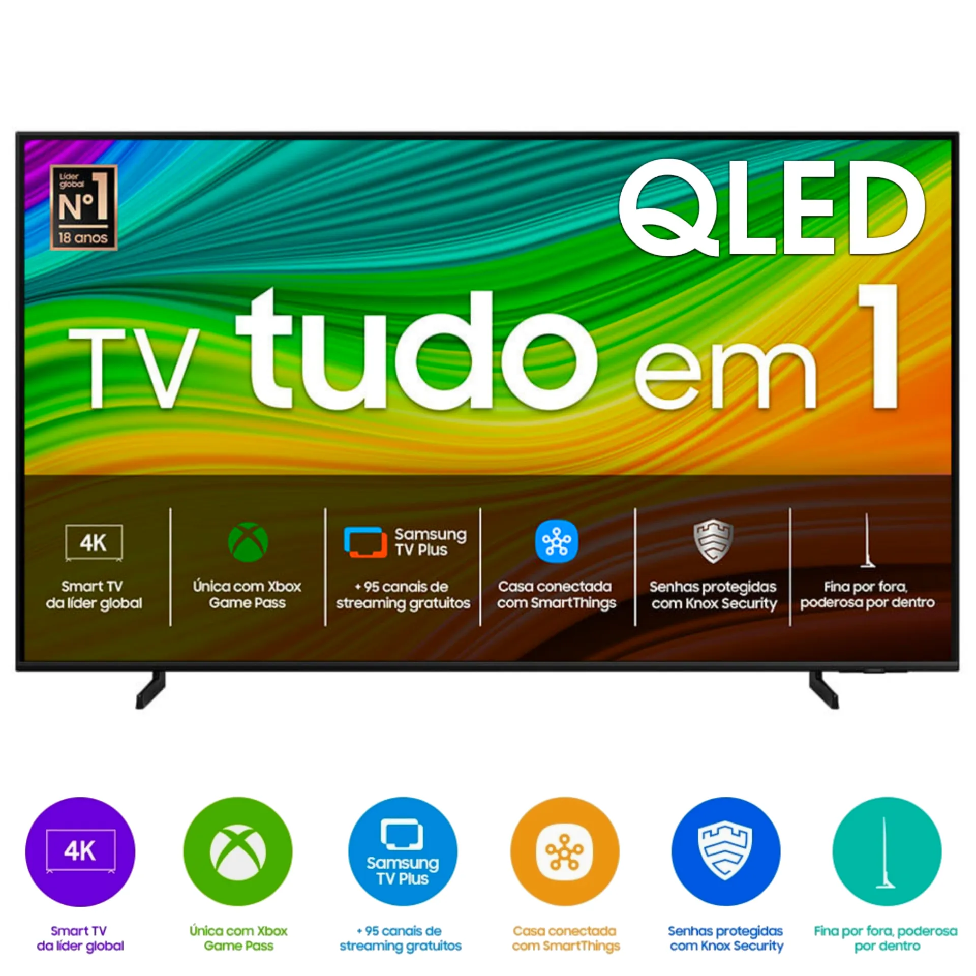 [Vip] Samsung Smart Tv 50 Qled 4k Q60d 2024, Xbox Game Pass, Modo Game, Tela Sem Limites, Design Slim, Visual Livre De Cabos, Alexa Built In